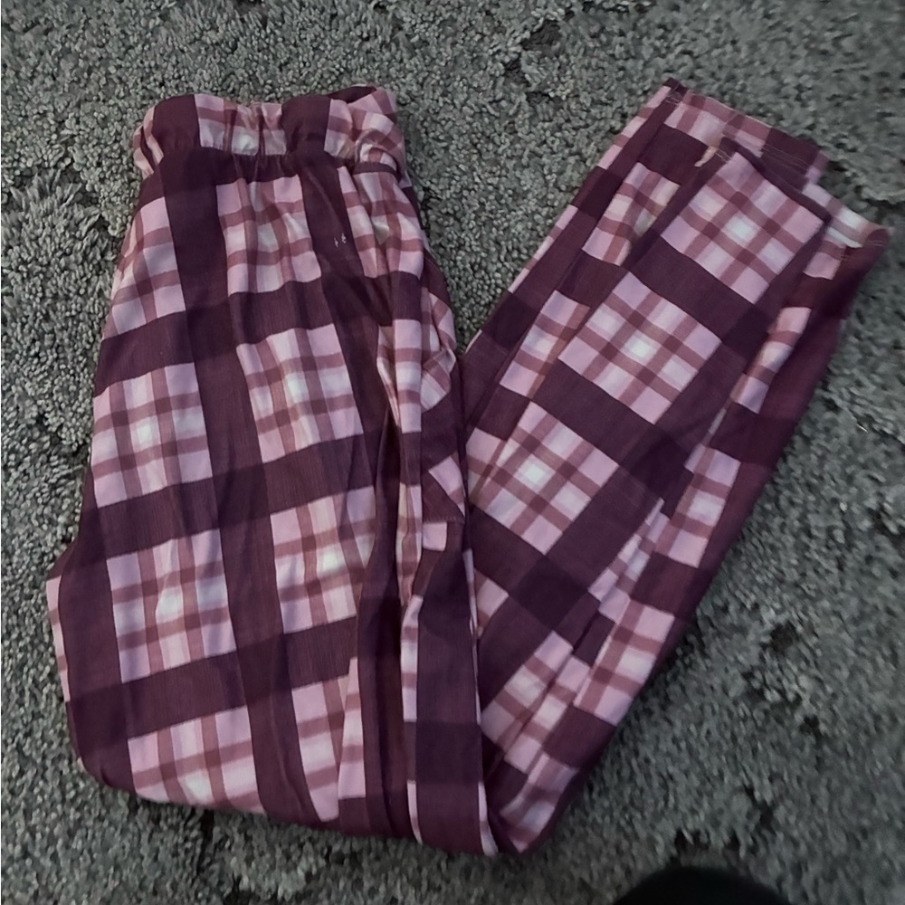 Plaid Kids Bottoms in Purple and Pink